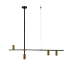 Nowoczesna lampa wisząca ARIZONA 4, czarny/złoty, 4x40W GU10