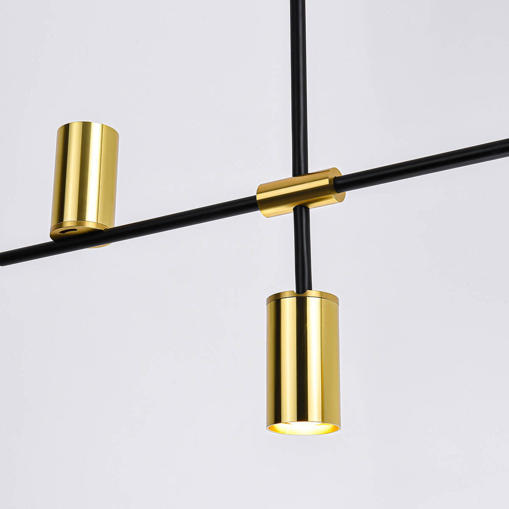Nowoczesna lampa wisząca ARIZONA 4, czarny/złoty, 4x40W GU10