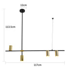 Nowoczesna lampa wisząca ARIZONA 4, czarny/złoty, 4x40W GU10