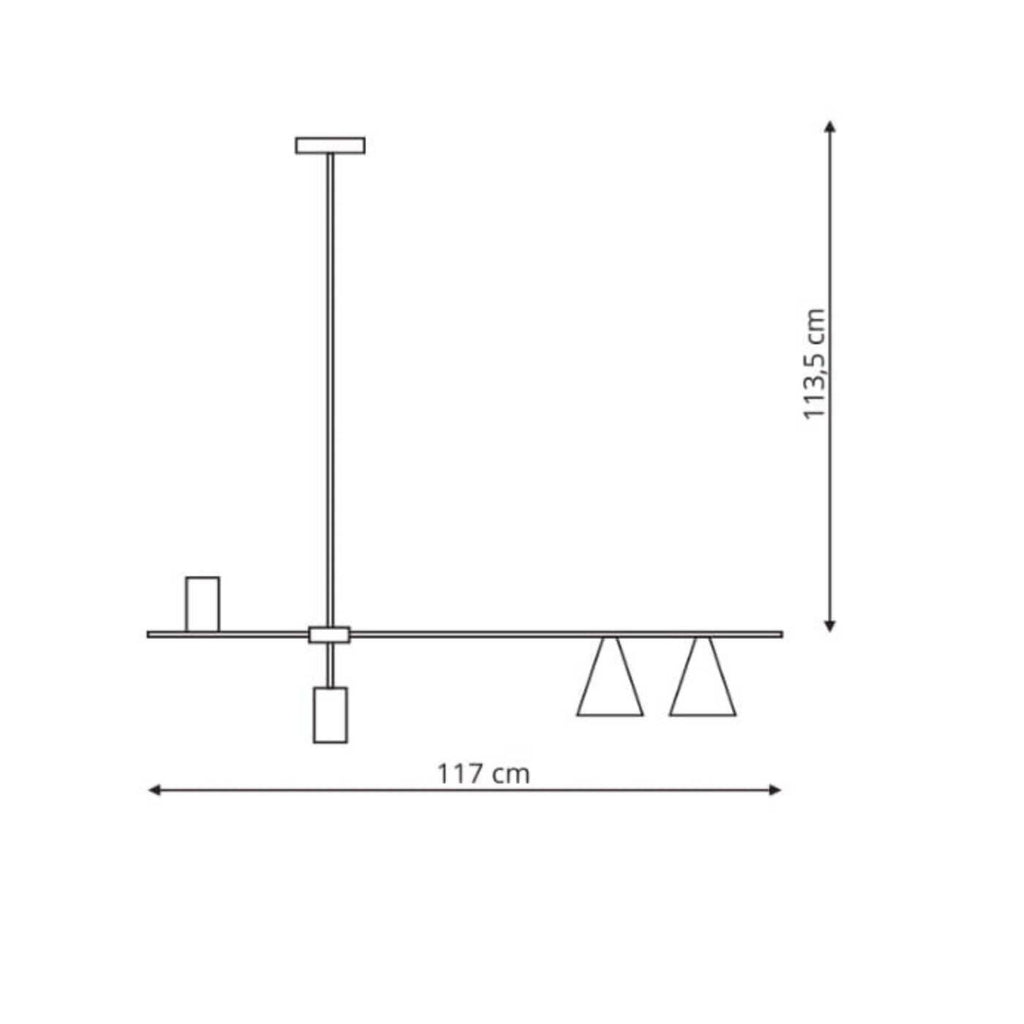 Nowoczesna lampa wisząca ARIZONA 4, czarny/złoty, 4x40W GU10