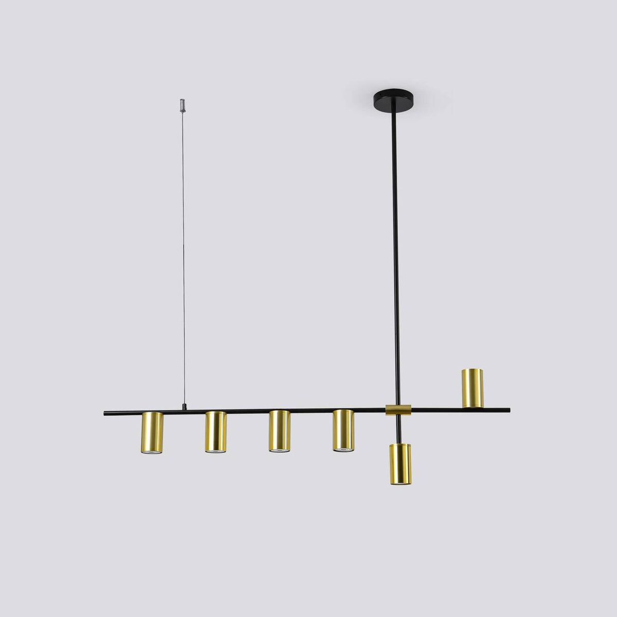 Nowoczesna lampa wisząca ARIZONA  6, czarny/złoty, 6x40W GU10