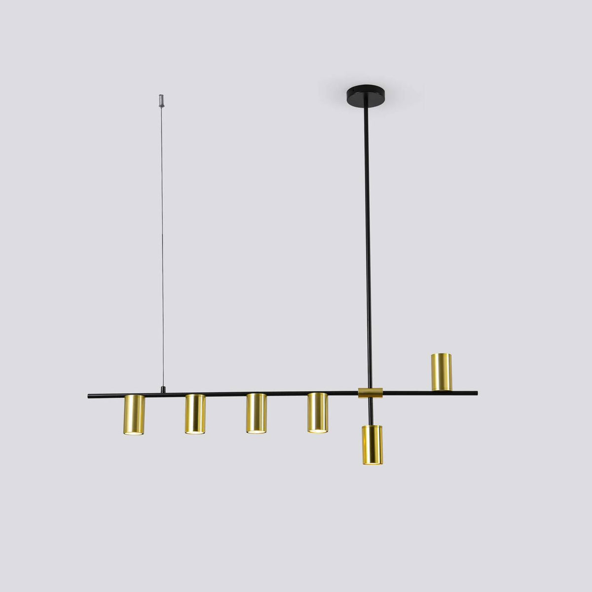 Nowoczesna lampa wisząca ARIZONA  6, czarny/złoty, 6x40W GU10