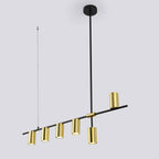 Nowoczesna lampa wisząca ARIZONA  6, czarny/złoty, 6x40W GU10