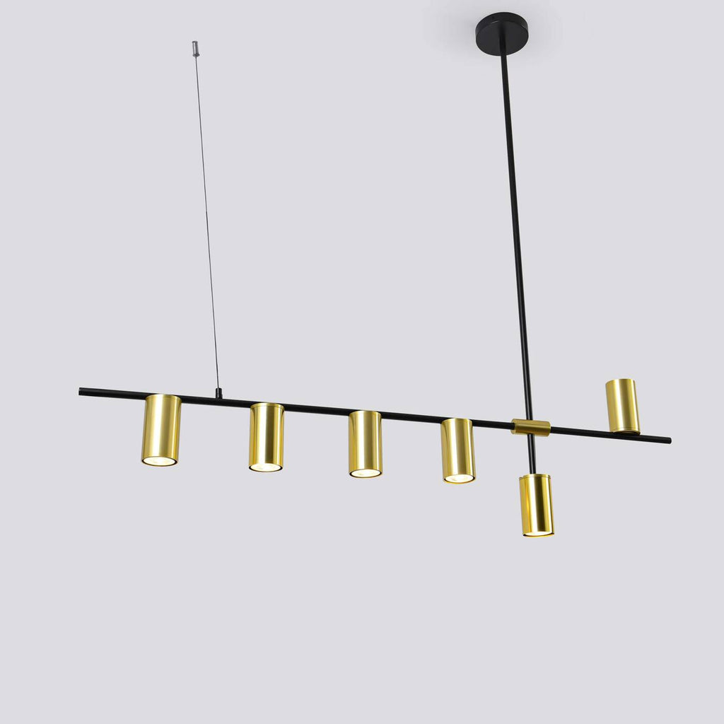 Nowoczesna lampa wisząca ARIZONA  6, czarny/złoty, 6x40W GU10