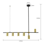 Nowoczesna lampa wisząca ARIZONA  6, czarny/złoty, 6x40W GU10