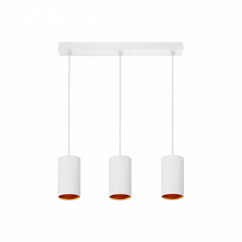 Nowoczesna lampa wisząca CHLOE GU10 IP20 3 pkt.  | BIAŁO ZŁOTA