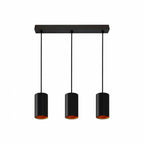 Nowoczesna lampa wisząca CHLOE GU10 IP20 3 pkt.  | CZARNA ZŁOTA