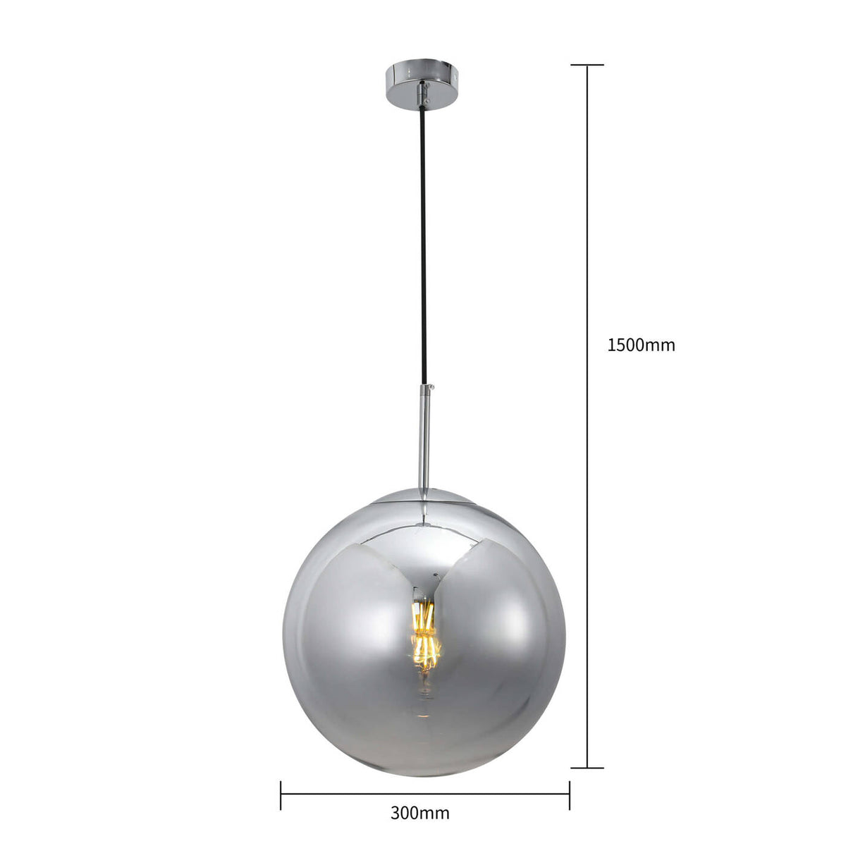 Nowoczesna lampa wisząca kula chrom PALLA śr 30cm