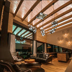 Nowoczesna lampa wisząca pozioma KONSTELACJA, 7x8W LED G9