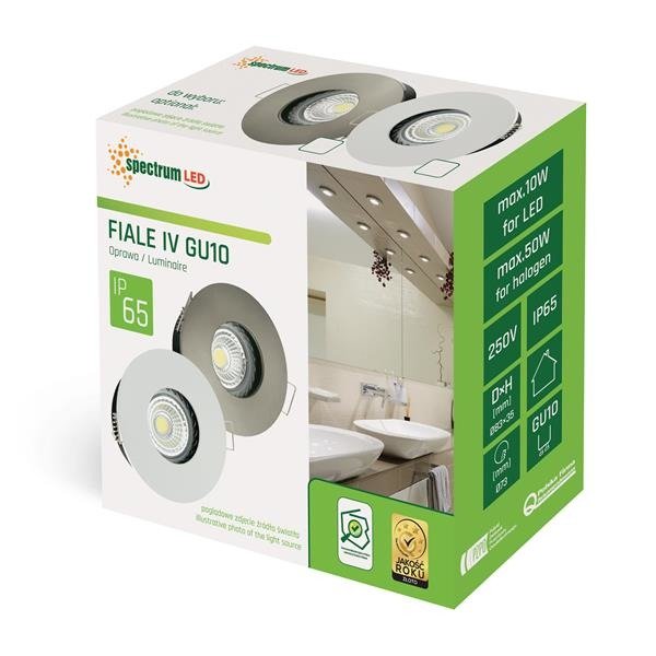 Oczko sufitowe aluminium FIALE IV GU10 IP65 śr. 8,4cm | biały