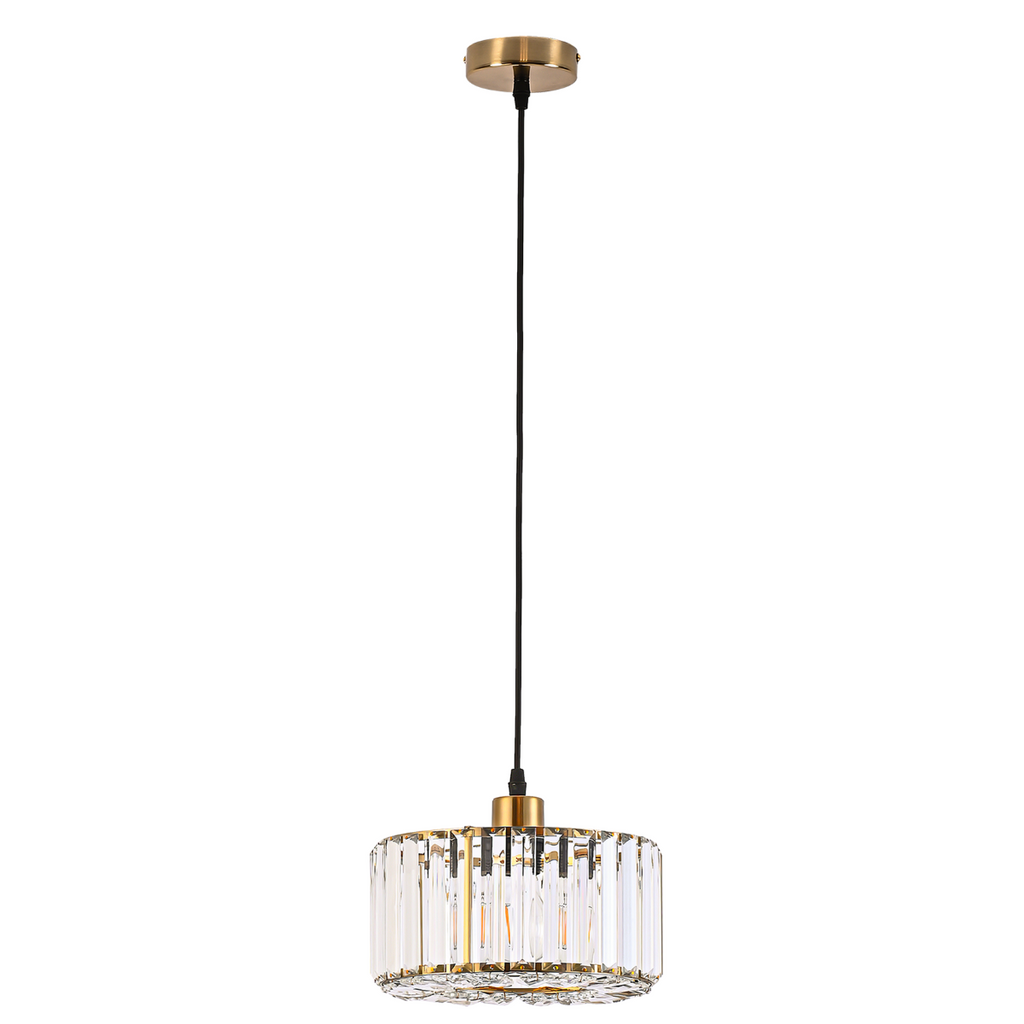 Okrągła lampa wisząca Vetro Złota1xE27