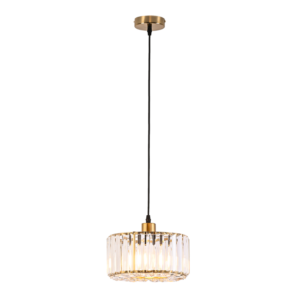Okrągła lampa wisząca Vetro Złota1xE27