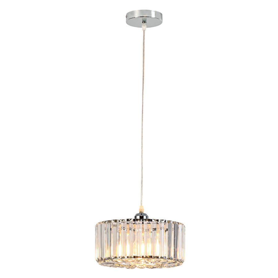 Okrągła lampa wisząca Vetro chrom 1xE27