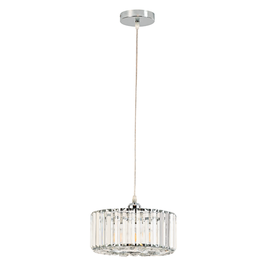 Okrągła lampa wisząca Vetro chrom 1xE27