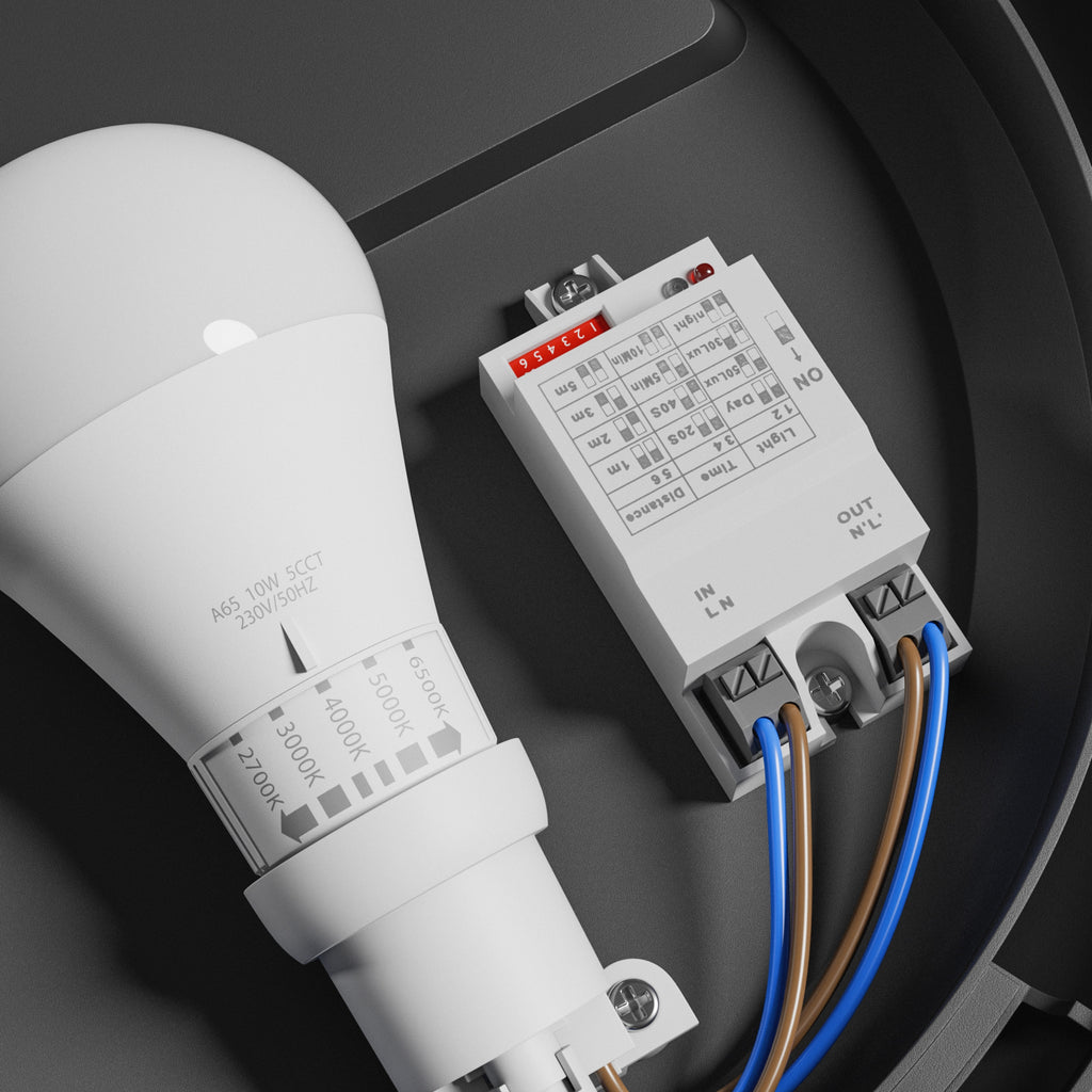 Okrągły plafon E27 z czujnikiem ruchu Nymphea OMNI czarna 230V IP65 IK08 czujnik
