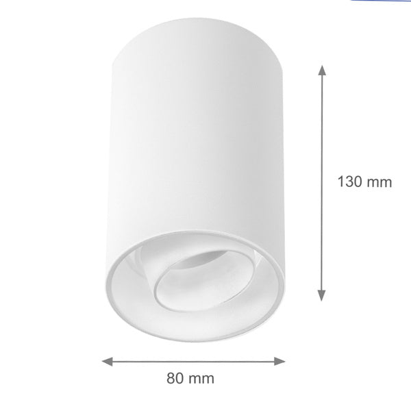 Oprawa LED natynkowa CHLOE GU10 regulacja kąta wys. 13cm | biały