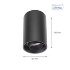 Oprawa LED natynkowa CHLOE GU10 regulacja kąta wys. 13cm | czarny