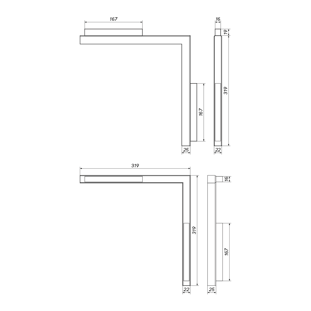 Oprawa pasek LED kąt ostry MultiLINE STRIPE C 24W 4000K 120st | czarny | ox893470