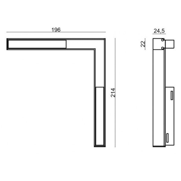 Oprawa pasek LED kąt ostry MultiLINE STRIPE C 24W 4000K 120st | czarny | ox893470