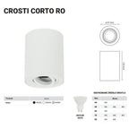Oprawa sufitowa spot tuba natynkowa CROSTI CORTO RO biały śr. 9,7cm | oxyled-455545