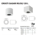 Oprawa sufitowa spot tuba natynkowa CROSTI SASARI RO 120 L biały śr. 16cm | oxyled-OXY AR1412R