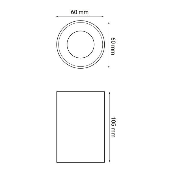 Oprawa sufitowa tuba natynkowa 10,5cm IP65 CROSTI LUCE 459376 | czarny