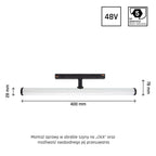 Oprawa szynoprzewodu SHIFT BEAM 40cm 12W biała ciepła | czarny