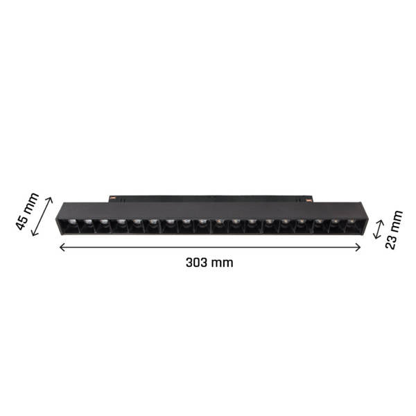 Oprawa szynoprzewodu SHIFT GRID M 30cm 17W biała ciepła | czarny