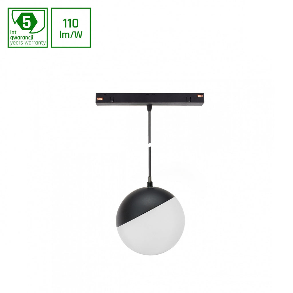 Oprawa szynoprzewodu kula SHIFT GLOBE P 10cm 5W biała ciepła | czarny