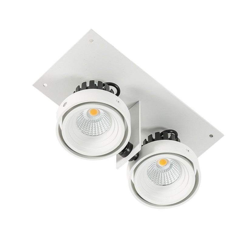 Oprawa wpuszczana Patrizio Double śr. 8,5cm 12W LED neutralna biel 4000K| biały/czarny