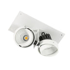 Oprawa wpuszczana Patrizio Double śr. 8,5cm 24W LED ciepła biel 3000K| biały/czarny