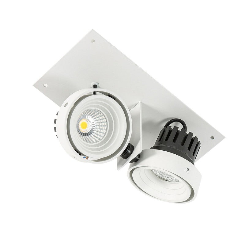 Oprawa wpuszczana Patrizio Double śr. 8,5cm 24W LED ciepła biel 3000K| biały/czarny