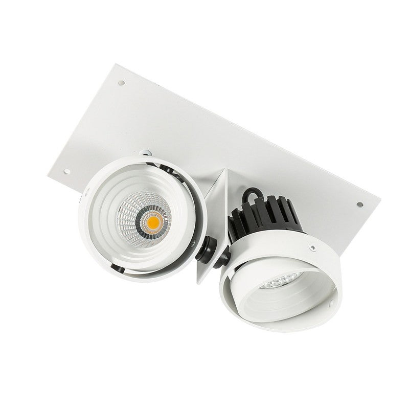 Oprawa wpuszczana Patrizio Double śr. 8,5cm 24W LED ciepła biel 3000K| biały/czarny