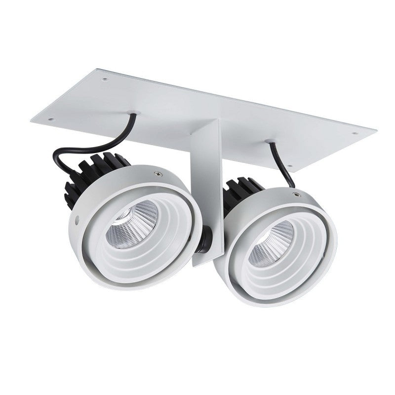 Oprawa wpuszczana Patrizio Double śr. 8,5cm 24W LED ciepła biel 3000K| biały/czarny