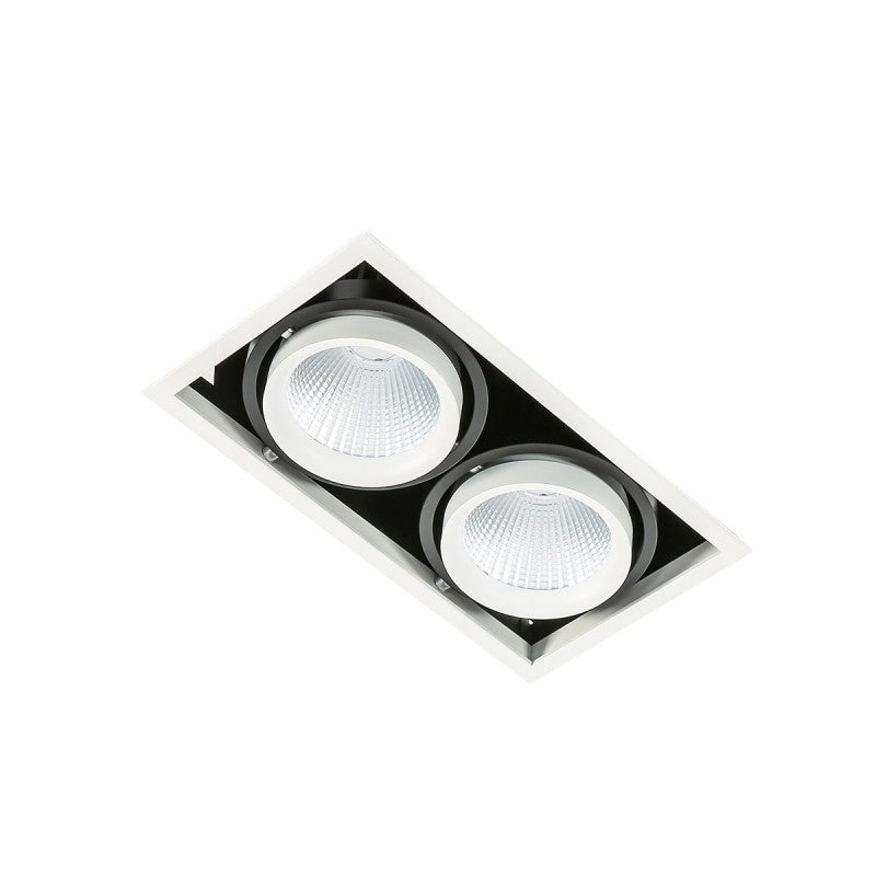 Oprawa wpuszczana Vertico Double dł. 26cm 2x18W LED neutralna biel 4000K | czarny/biały