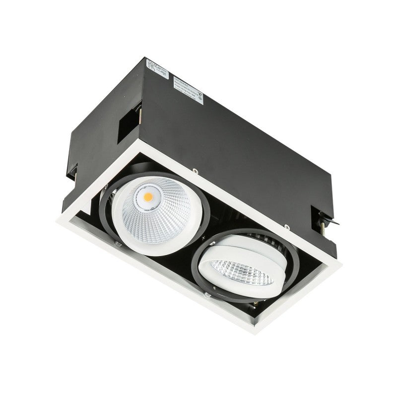 Oprawa wpuszczana Vertico Double dł. 26cm 2x18W LED neutralna biel 4000K | czarny/biały