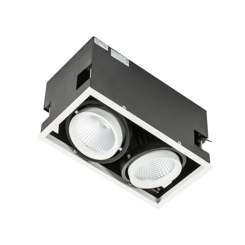 Oprawa wpuszczana Vertico Double dł. 26cm 2x18W LED neutralna biel 4000K | czarny/biały
