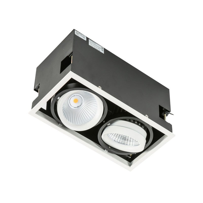 Oprawa wpuszczana Vertico Double dł. 26cm 2x18W LED neutralna biel 4000K | czarny/biały