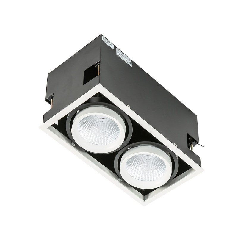 Oprawa wpuszczana Vertico Double dł. 26cm 2x18W LED neutralna biel 4000K | czarny/biały