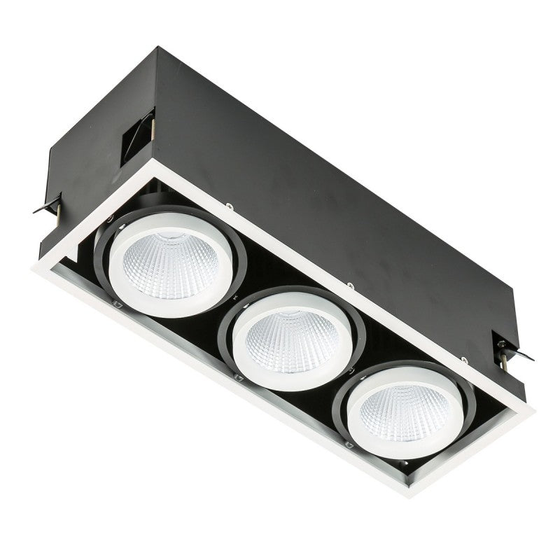 Oprawa wpuszczana Vertico Triple dł. 37,8cm 3xLED neutralna biel 4000K | biały/czarny