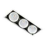 Oprawa wpuszczana Vertico Triple dł. 37cm 18W 3xLED ciepła biel 3000K | czarny/biały