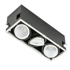 Oprawa wpuszczana Vertico Triple dł. 37cm 18W 3xLED ciepła biel 3000K | czarny/biały
