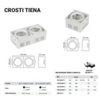 Oprawa wpuszczana downlight CROSTI TIENA DUE biały szer. 29,5x14,5cm | oxyled-OXY-AR155310