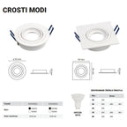 Oprawa wpuszczana oczko sufitowe CROSTI MODI RO biały śr. 9,2cm | oxyled-OXY 1502002
