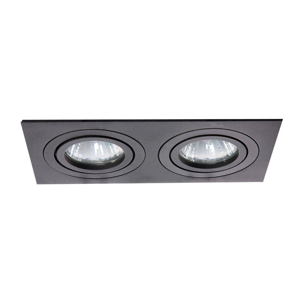 Oprawa wpuszczana podwójna METIS, czarna, 2x50W GU10
