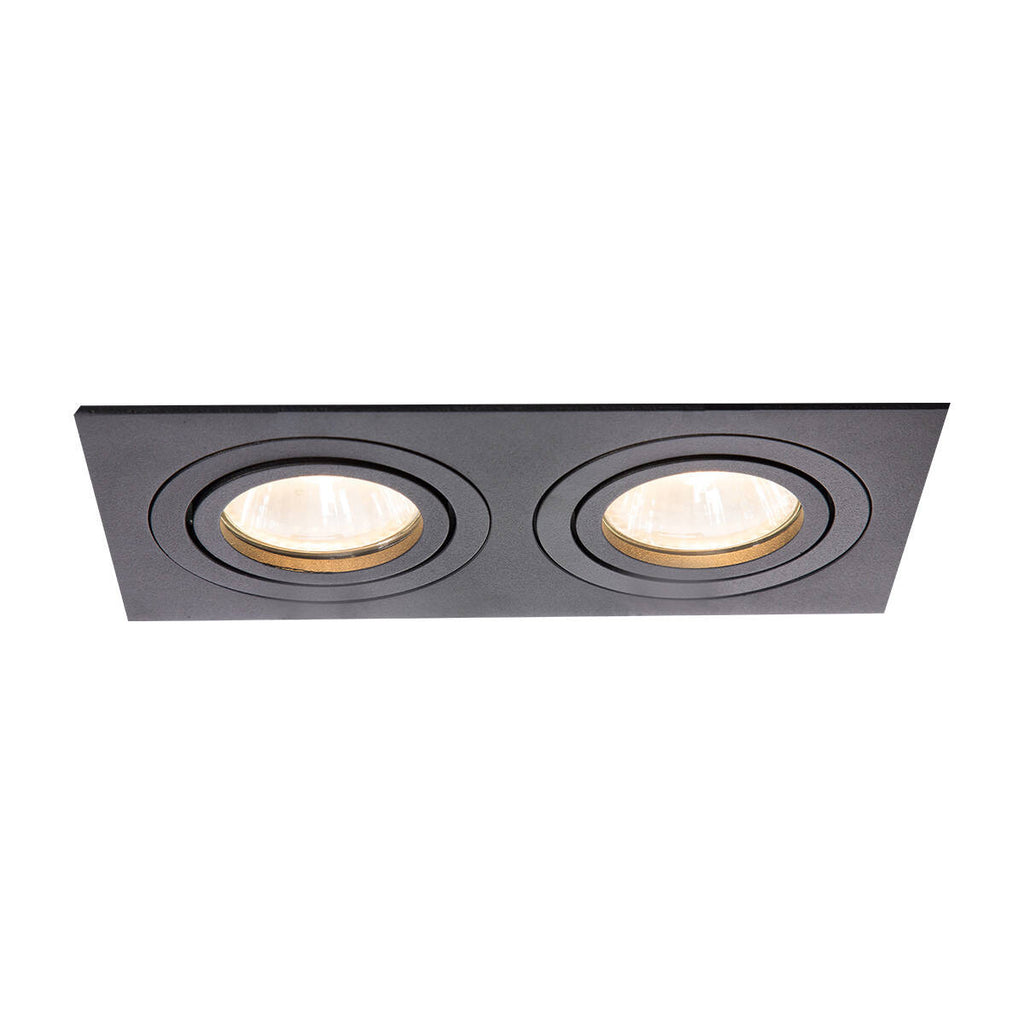 Oprawa wpuszczana podwójna METIS, czarna, 2x50W GU10