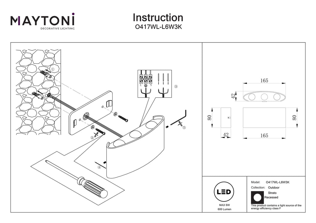 Oświetlenie architektoniczne Outdoor Strato IP54 x O417WL-L6W3K | Biały