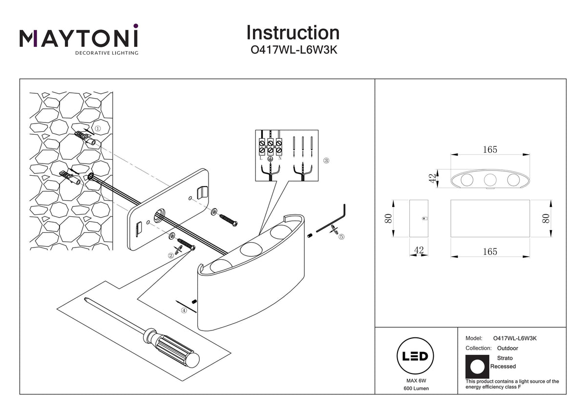 Oświetlenie architektoniczne Outdoor Strato IP54 x O417WL-L6W3K | Biały
