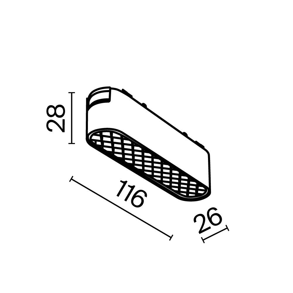 Oświetlenie szynowe Technical Basis Grid IP20 x TR084-1-6W4K-B | Czarny