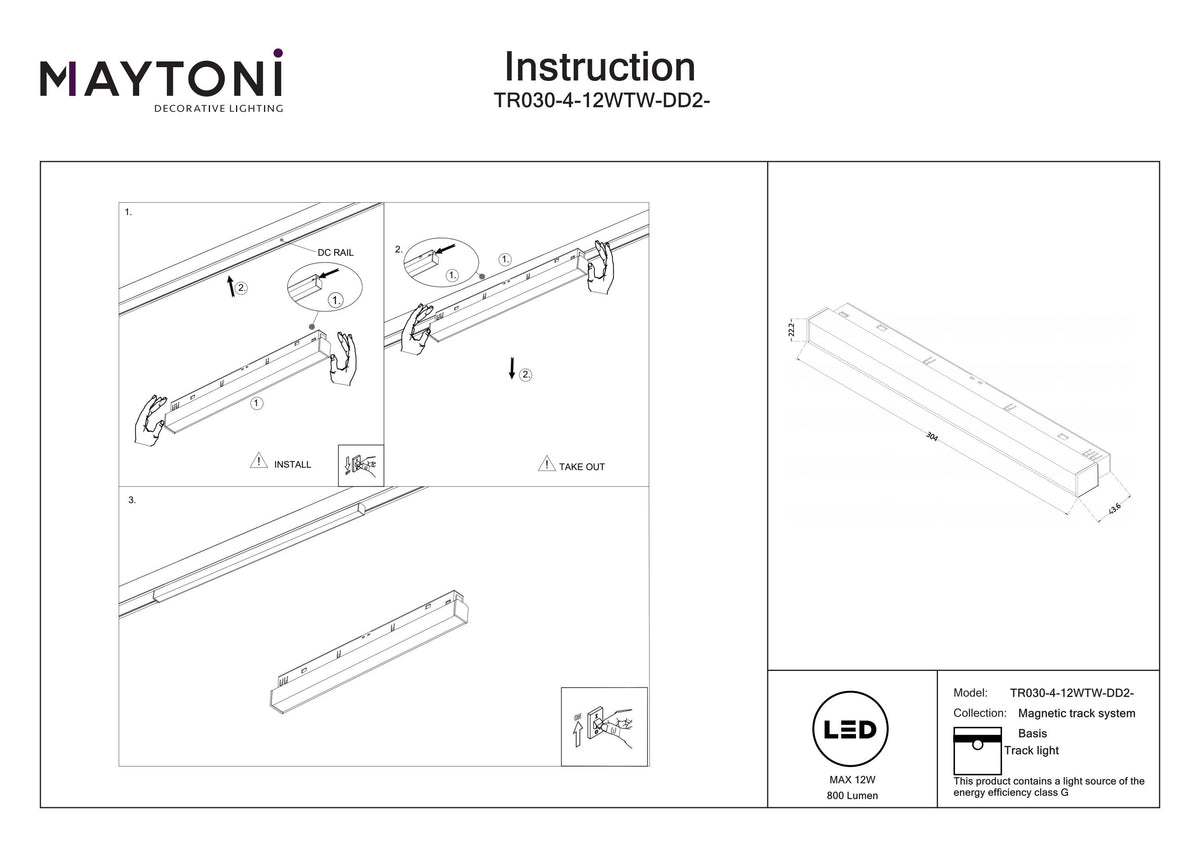 Oświetlenie szynowe Technical Basis IP20 x TR030-4-12WTW-DD2-W | Biały